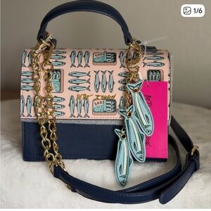 NWT Betsey Johnson Sardine Tinned Fish Satchel Crossbody Sardinecore